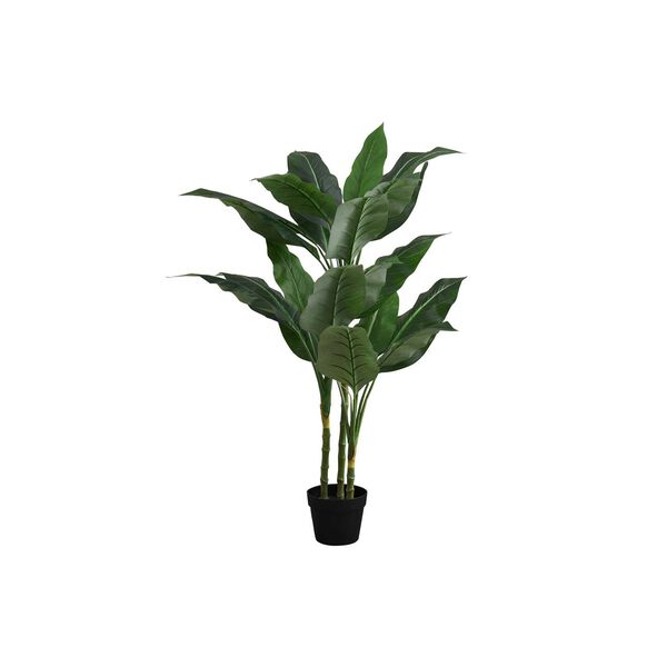 Black Green 42-Inch Indoor Faux Fake Floor Potted Decorative Artificial Plant, image 1